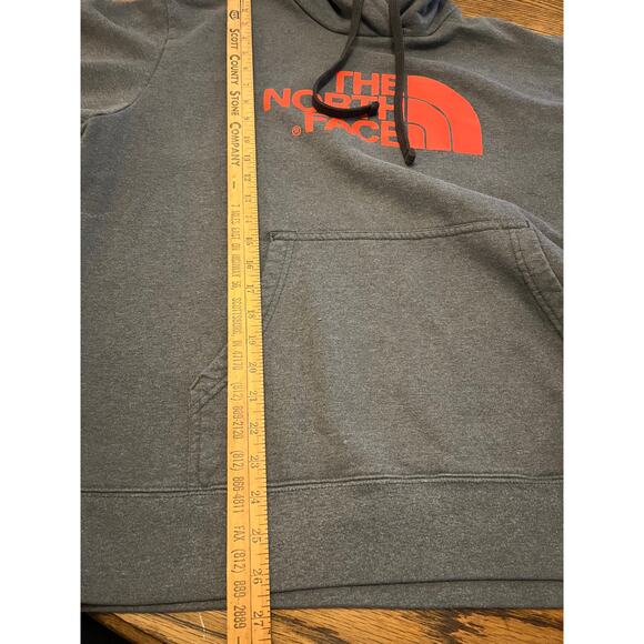 The North Face Hoodie Gray Orange Pullover Hooded Sweatshirt Hoodie Large - Picture 4 of 6
